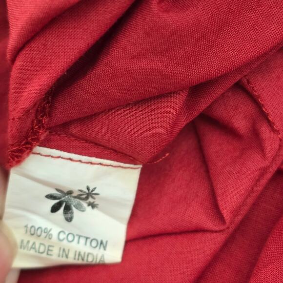 NWT Women's midi skirt Sz 3X red boho embroidered cotton cottagecore peasant art - Picture 7 of 9